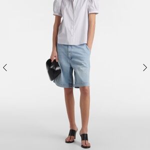 FRAME The Trouser Shorts Light Blue Denim Bermuda Women's Shorts. NEW